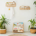 Handcrafted - Elena Kids Montessori Bookshelf -Rattan Wicker