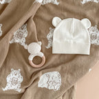 Teether Bear Cotton Rattle Baby Newborn Gift Toy