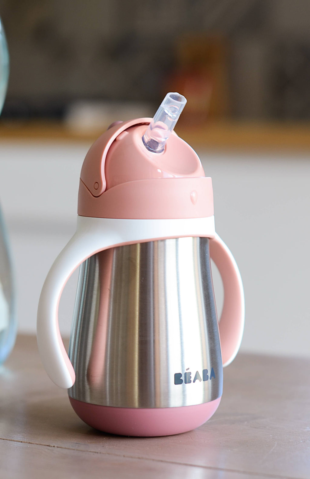 BEABA Stainless Steel Straw Sippy Cup - Rose