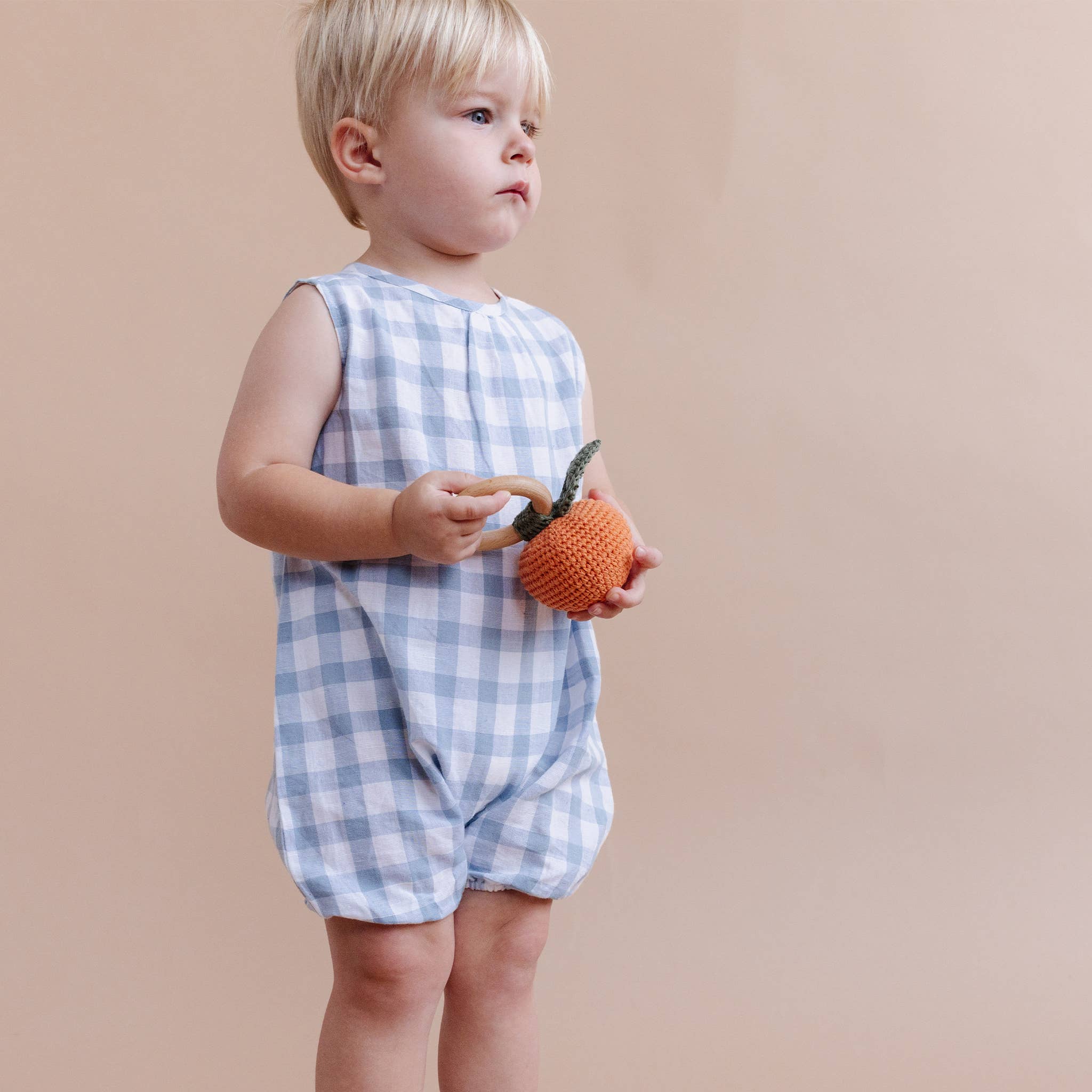 Teether Orange Cotton Rattle Fruit Baby Clementine Pumpkin