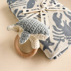 Set Nautical Blanket Whale Teether Cotton Hat Gift Summer