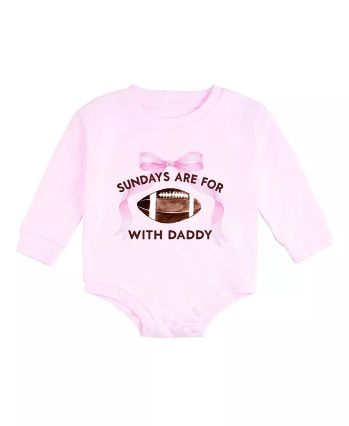 Sundays are for football long sleeve romper