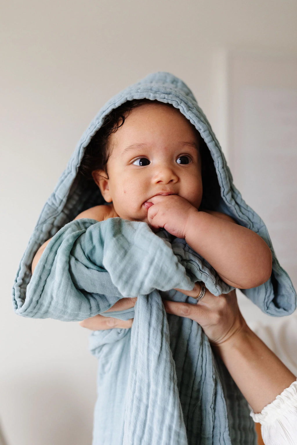 Infant Hooded Towel- Steel