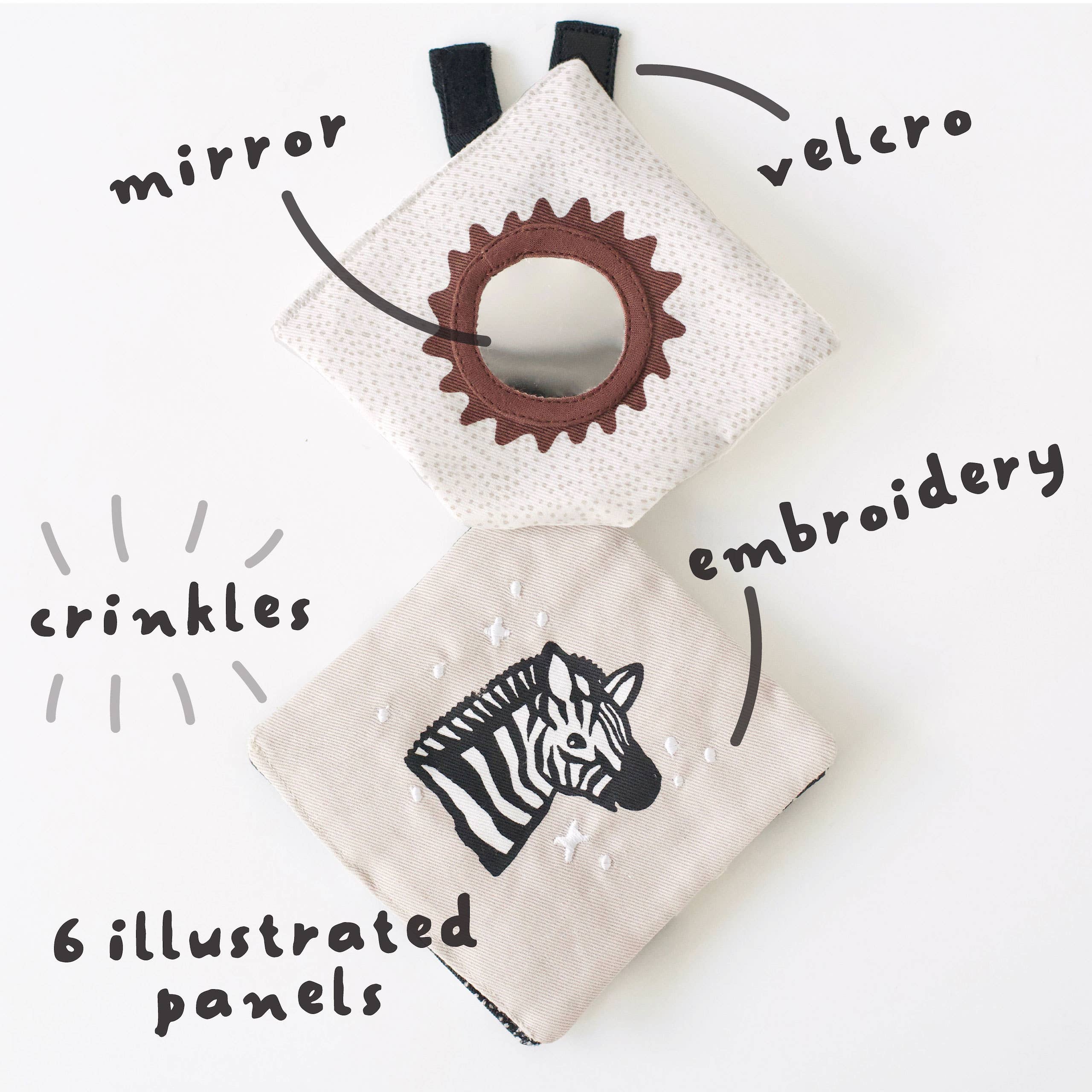 Crinkle Pages Stroller Activity Toy for Baby - Wild