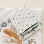 Charlie Farmhouse Tractor Hooded Towel/Wash Cloth Set