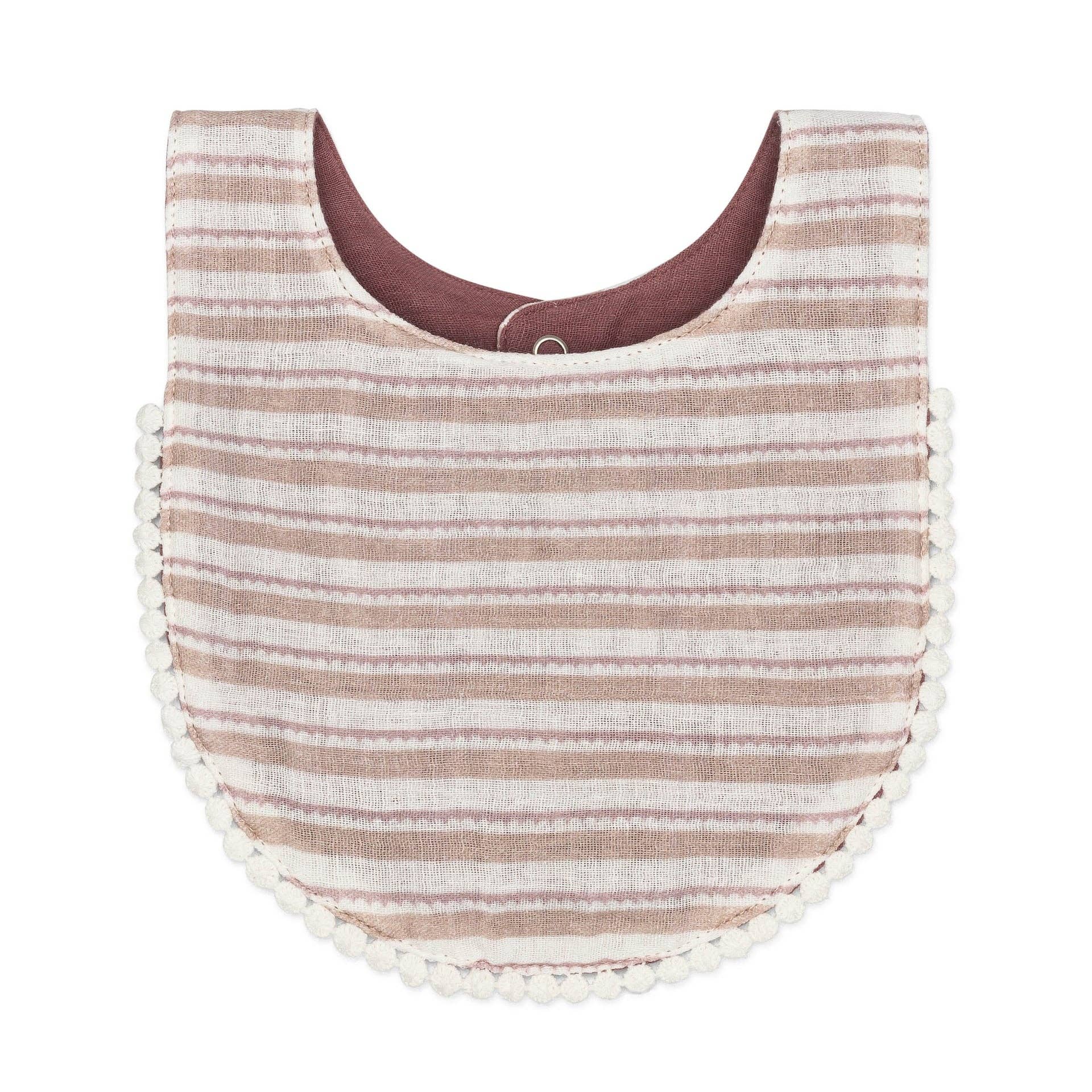 Violet Floral Cotton Baby Bib Set (3 Pack)