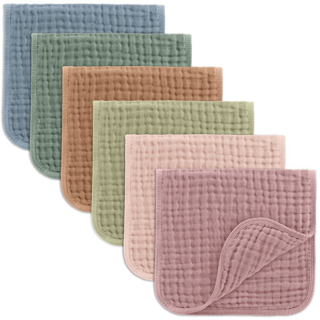 Baby Burp Cloths - 100% Muslin Cotton by Comfy Cubs