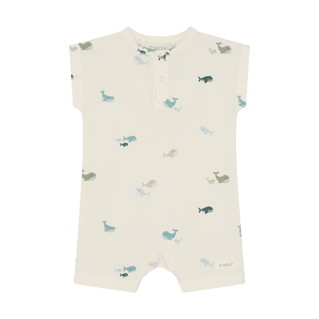 Short Sleeve Romper- Whales