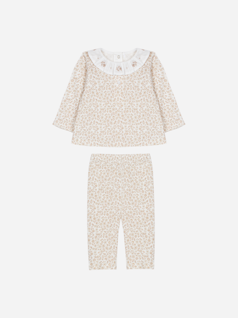 Beige Set with Floral Print