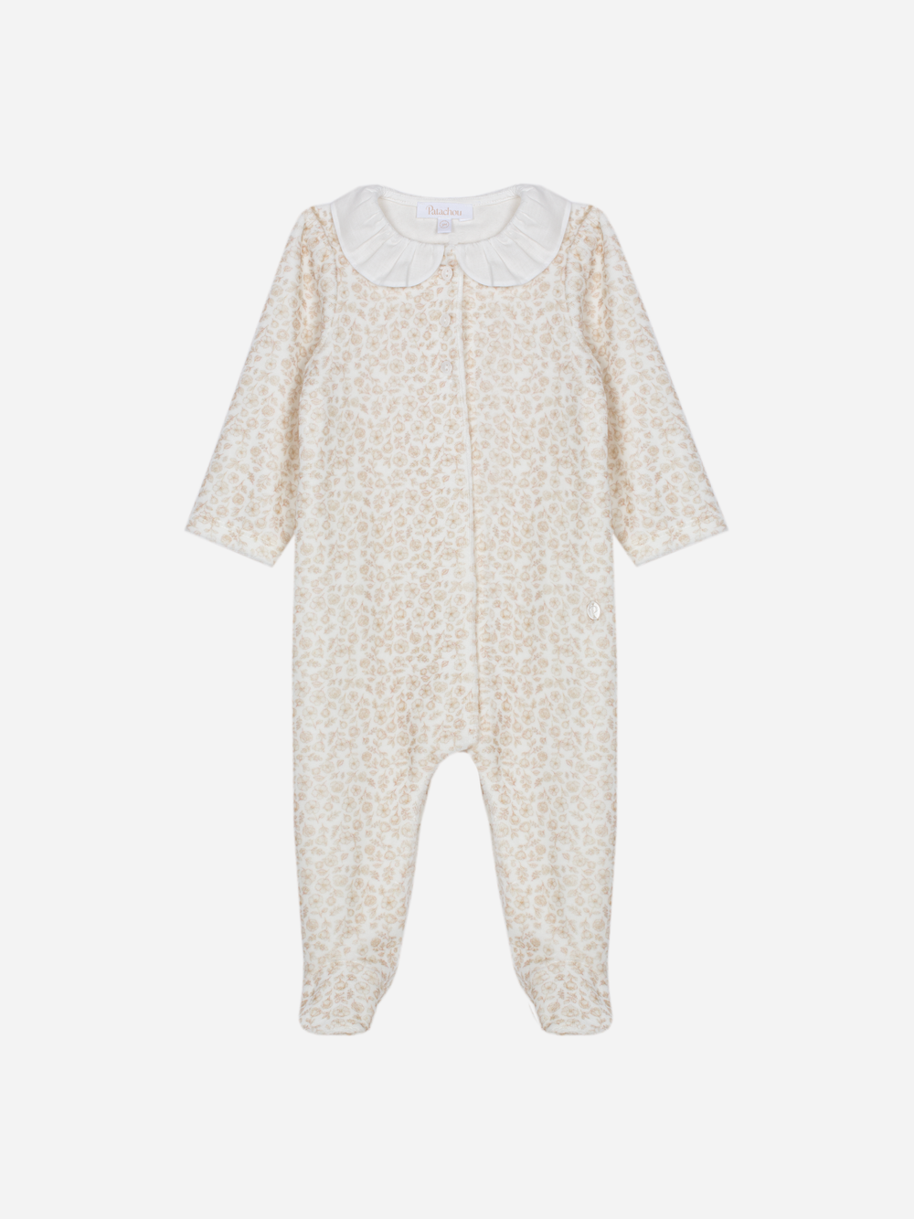 Beige Babygrow with Floral Print