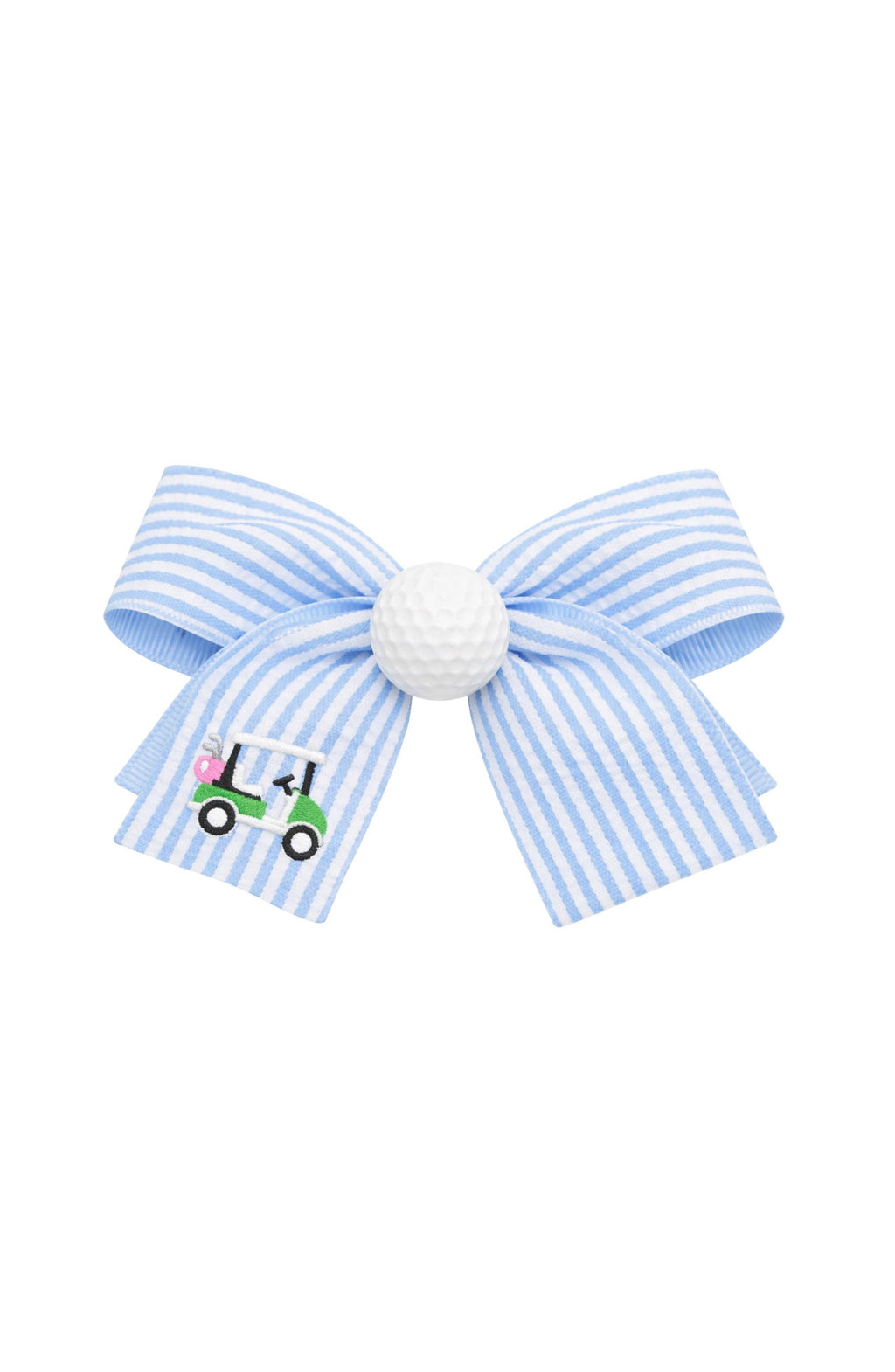 Golf Ball Seersucker Hair Bow