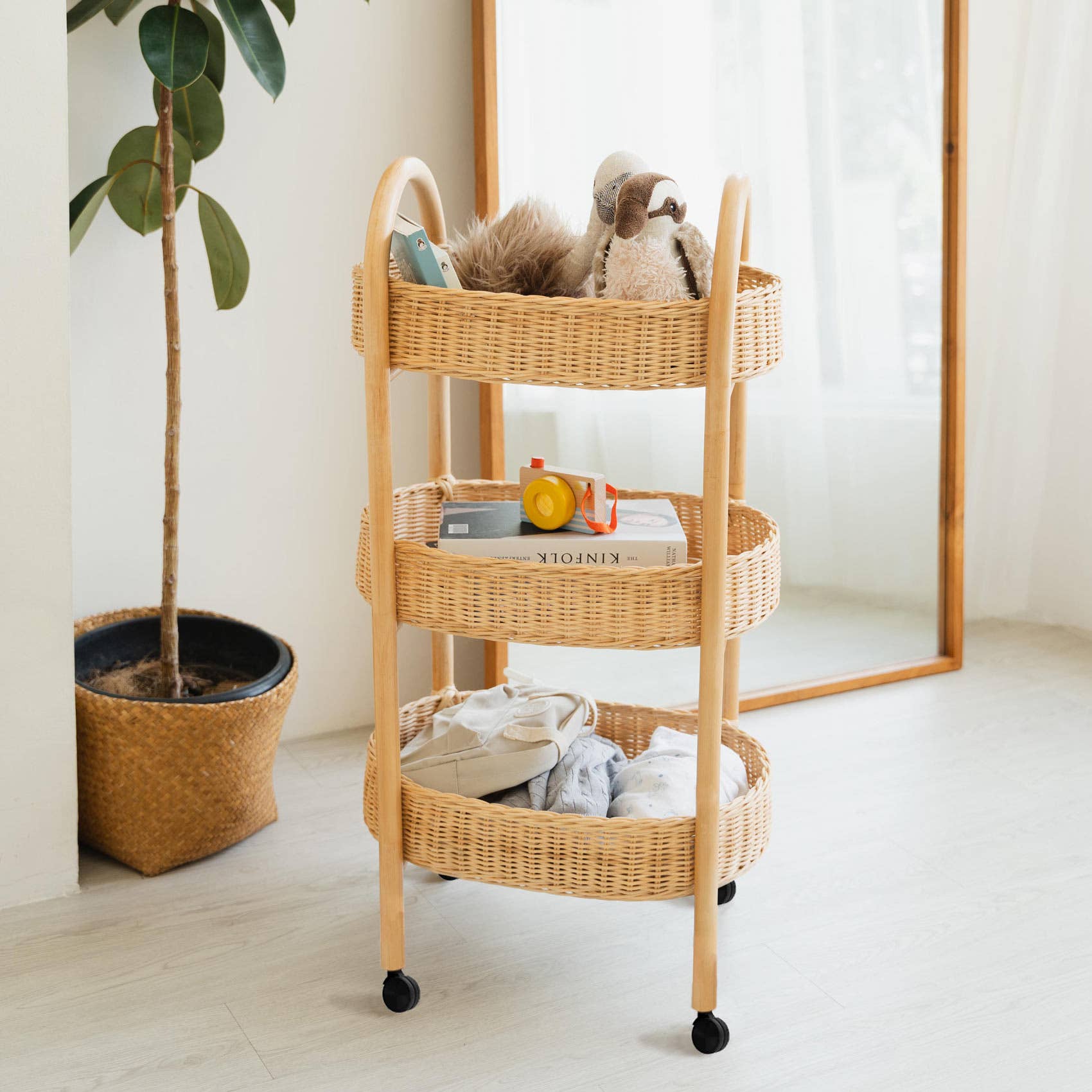 Handcrafted - Con Craft Trolley - Rattan Wicker