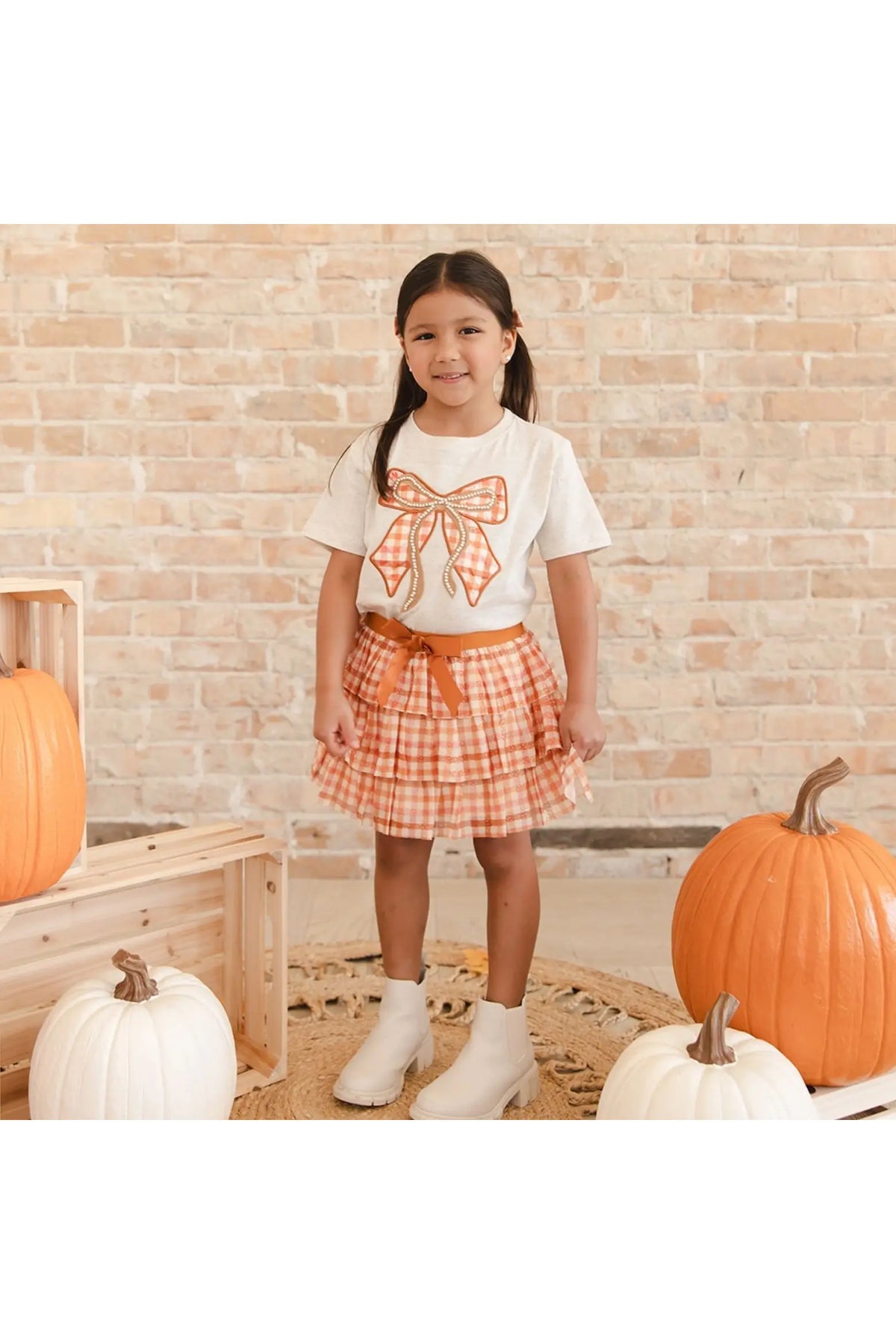 Cinnamon Plaid Tiered Tutu Skirt