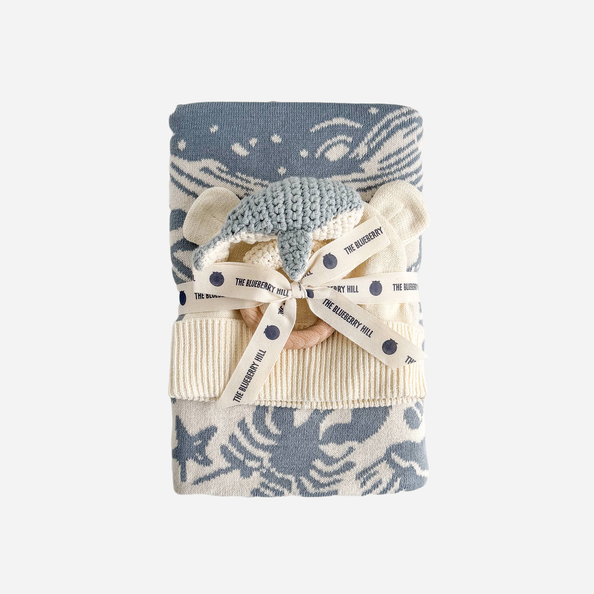 Set Nautical Blanket Whale Teether Cotton Hat Gift Summer