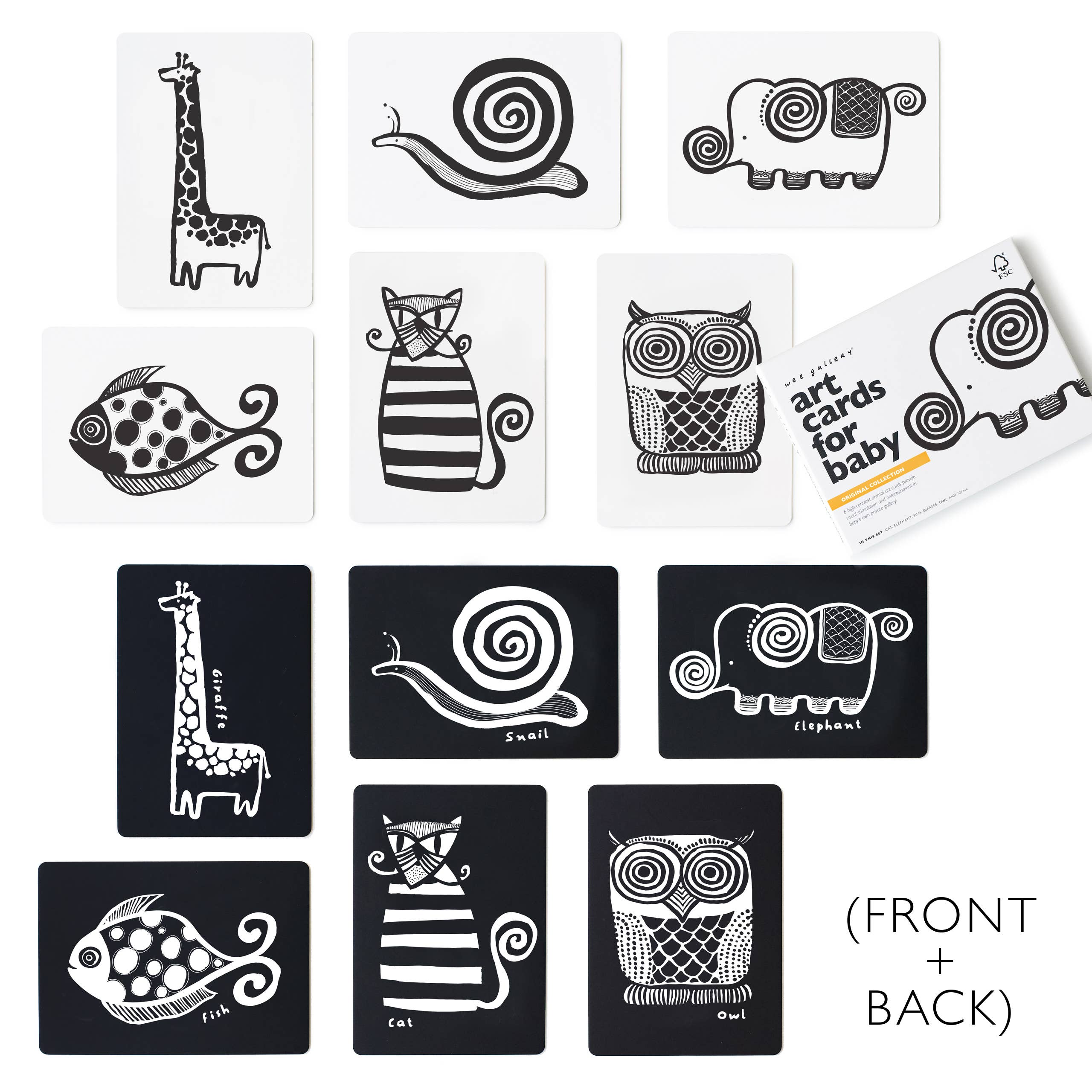 Art Cards for Baby - Original Animals - Infant Flash Cards