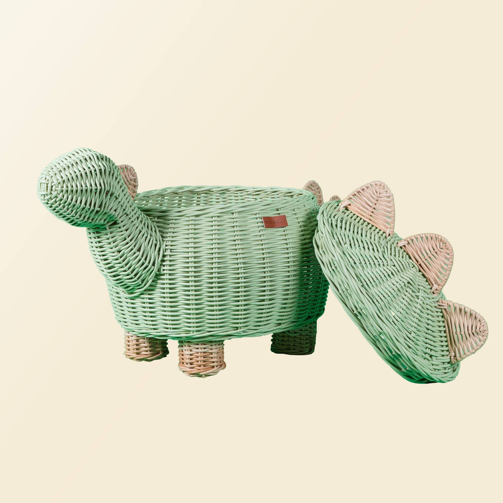 Handcrafted- Dinosaur Storage Basket (Large) -Rattan Wicker