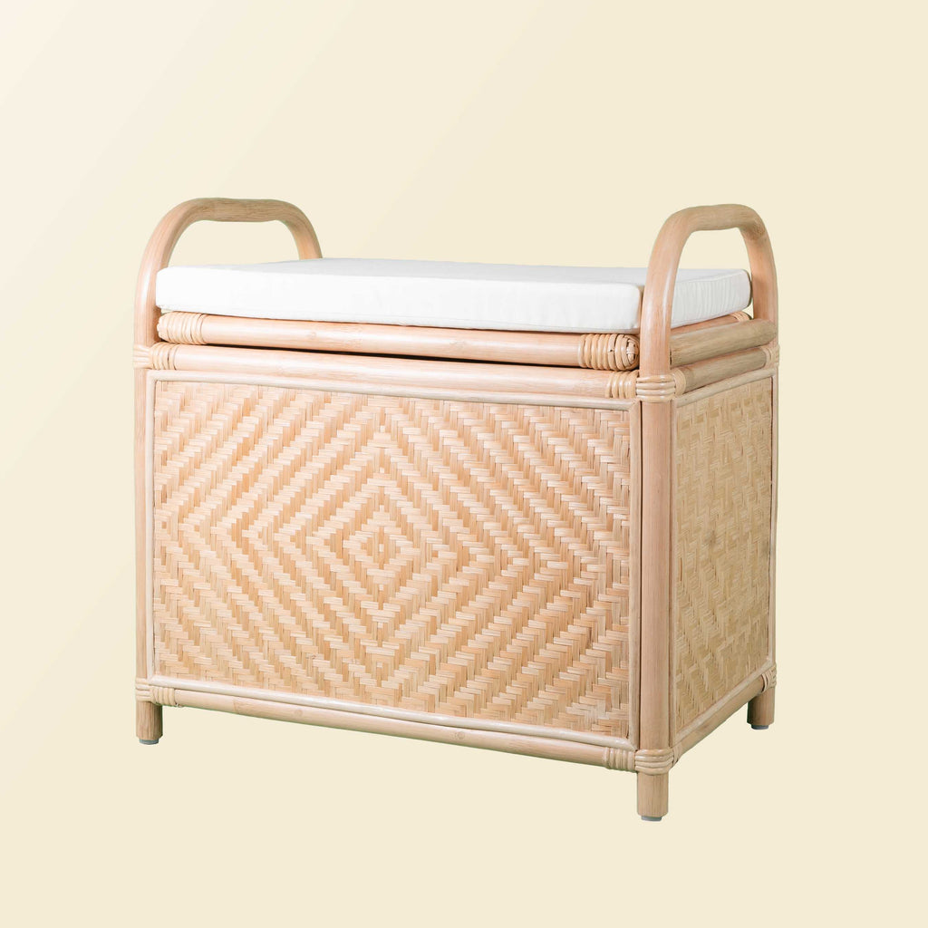 Handcrafted - Mia Storage Bench Trunk - Rattan Wicker