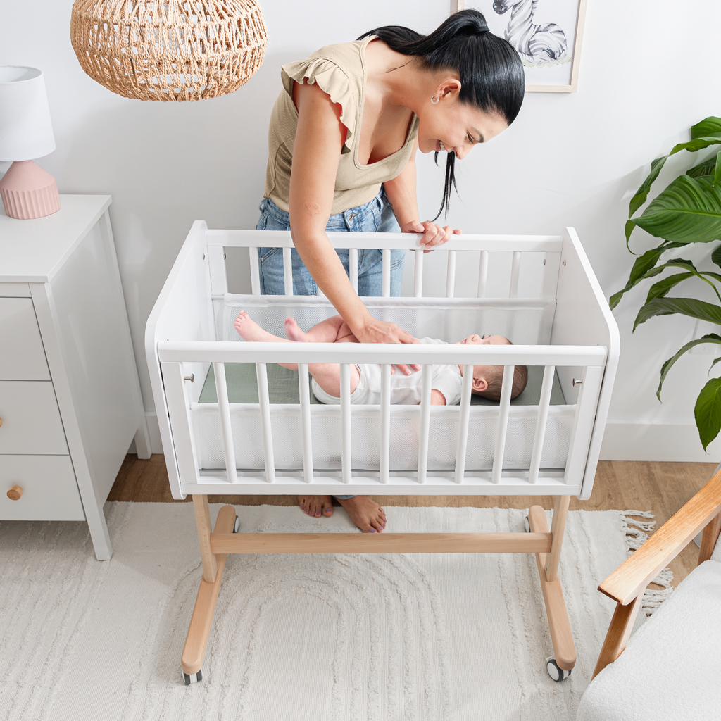 Wooden Bedside Bassinet Sleeper for Babies by Comfy Cubs