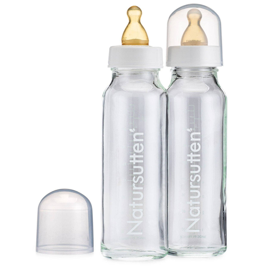 Set of Two Natursutten Glass Baby Bottles (Small & Large)