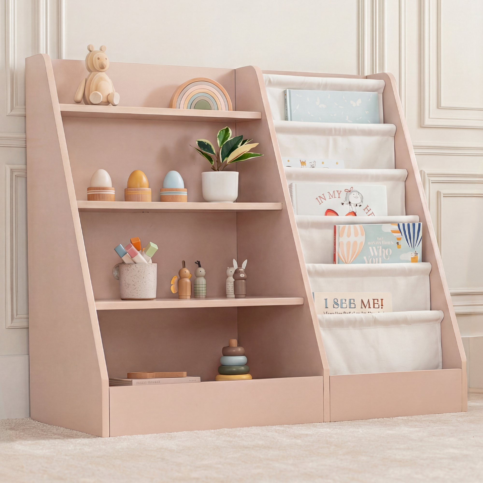 Kids Montessori Book Shelf, Shelves for Toys by Comfy Cubs