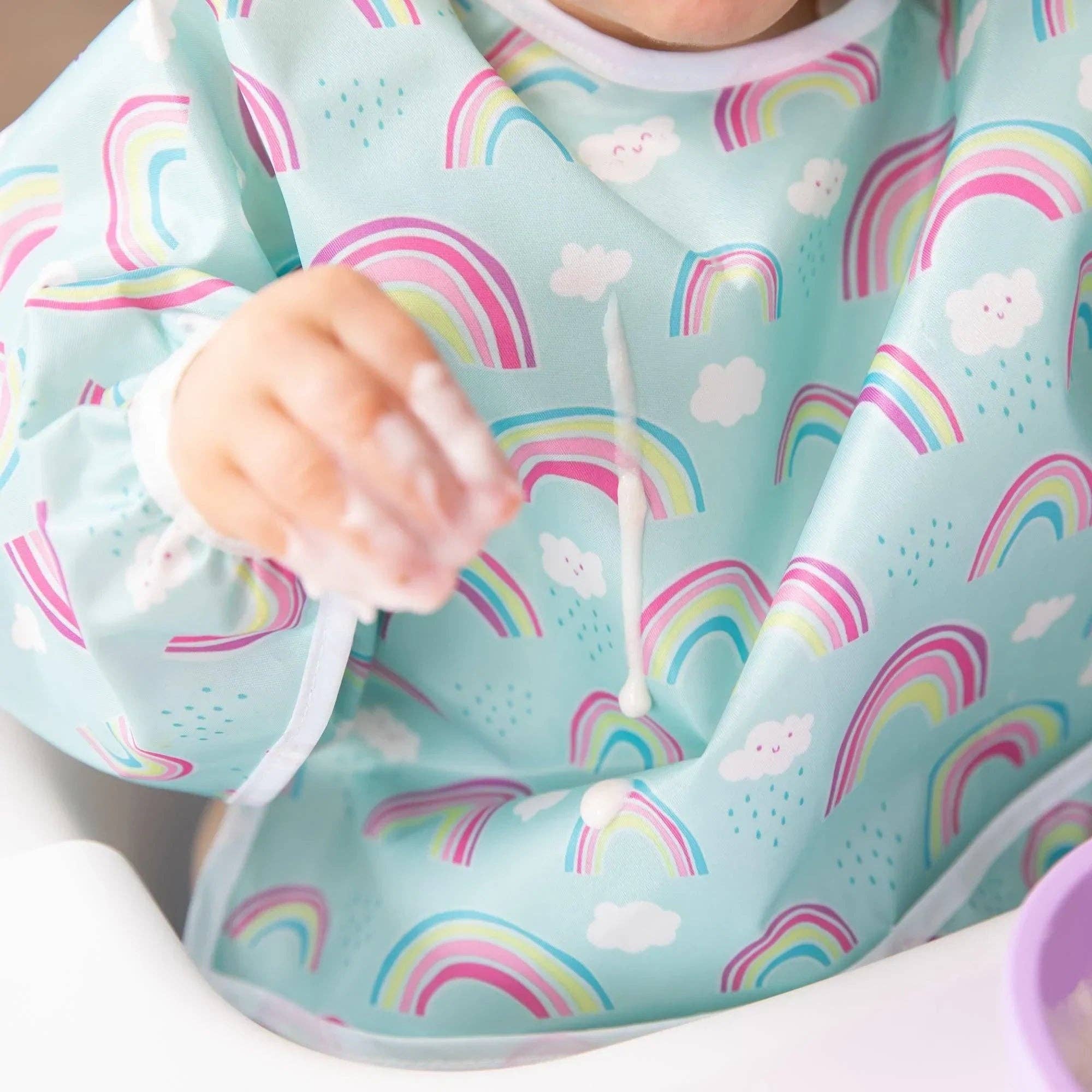 Sleeved Bib: Rainbows