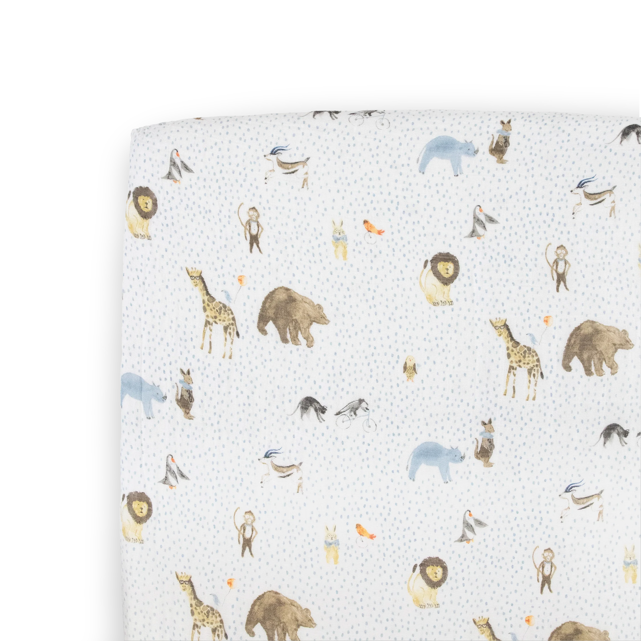 Cotton Muslin Crib Sheet- Party Animals