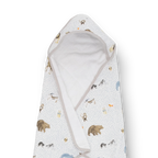Cotton Infant Hooded Towel- Party Animals
