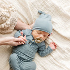 Ford Ribbed Top Knot Hat- NB-3 Months