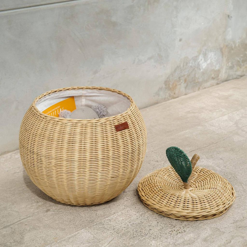 Handcrafted - Apple Basket (Natural) Medium - Rattan Wicker
