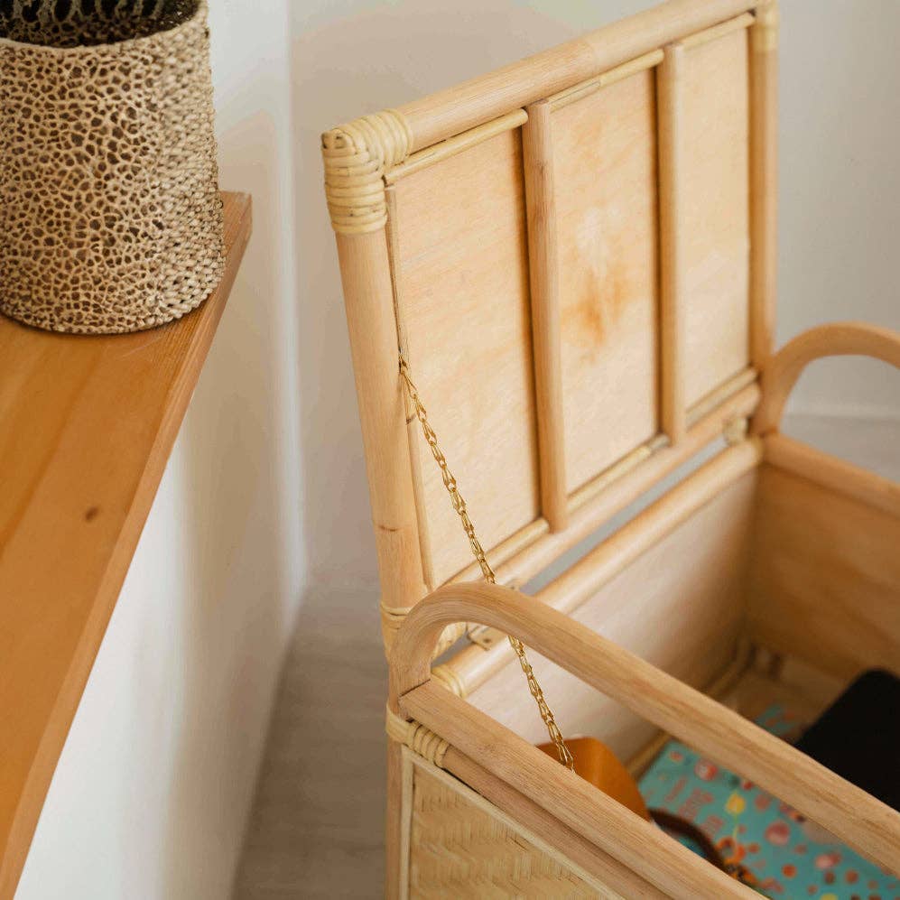Handcrafted - Mia Storage Bench Trunk - Rattan Wicker