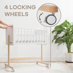 Wooden Bedside Bassinet Sleeper for Babies by Comfy Cubs