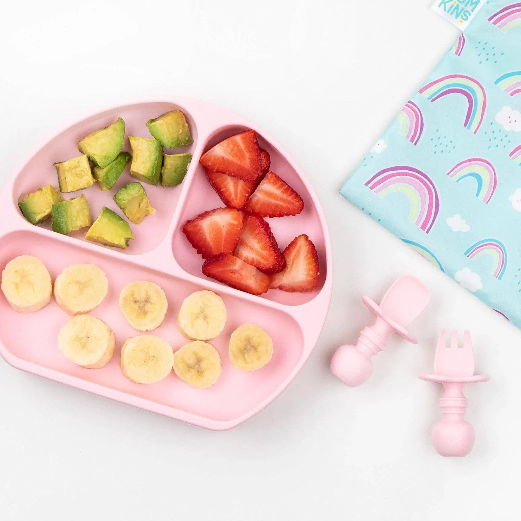Silicone Grip Dish: Pink