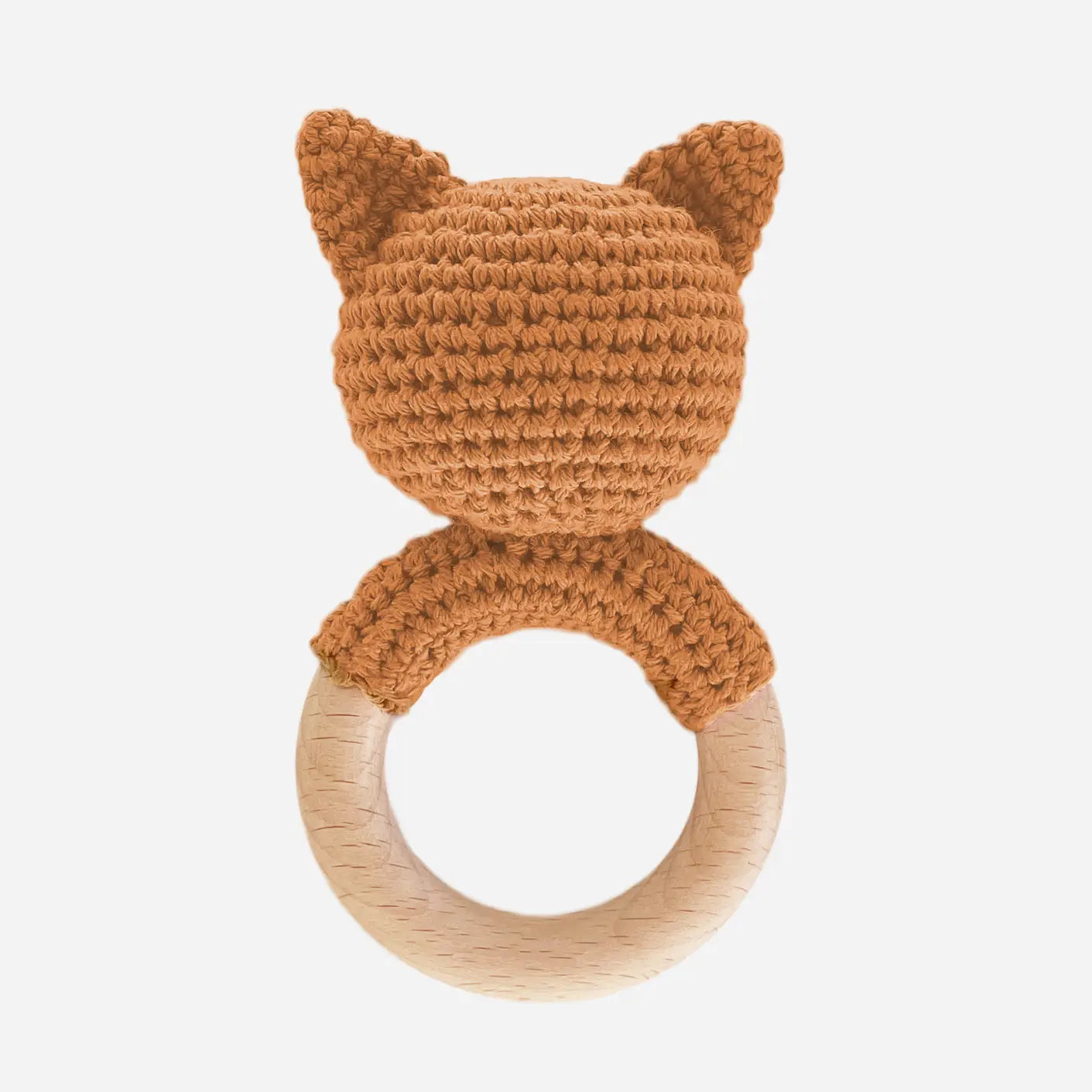 Cotton Crochet Rattle Teether Fox
