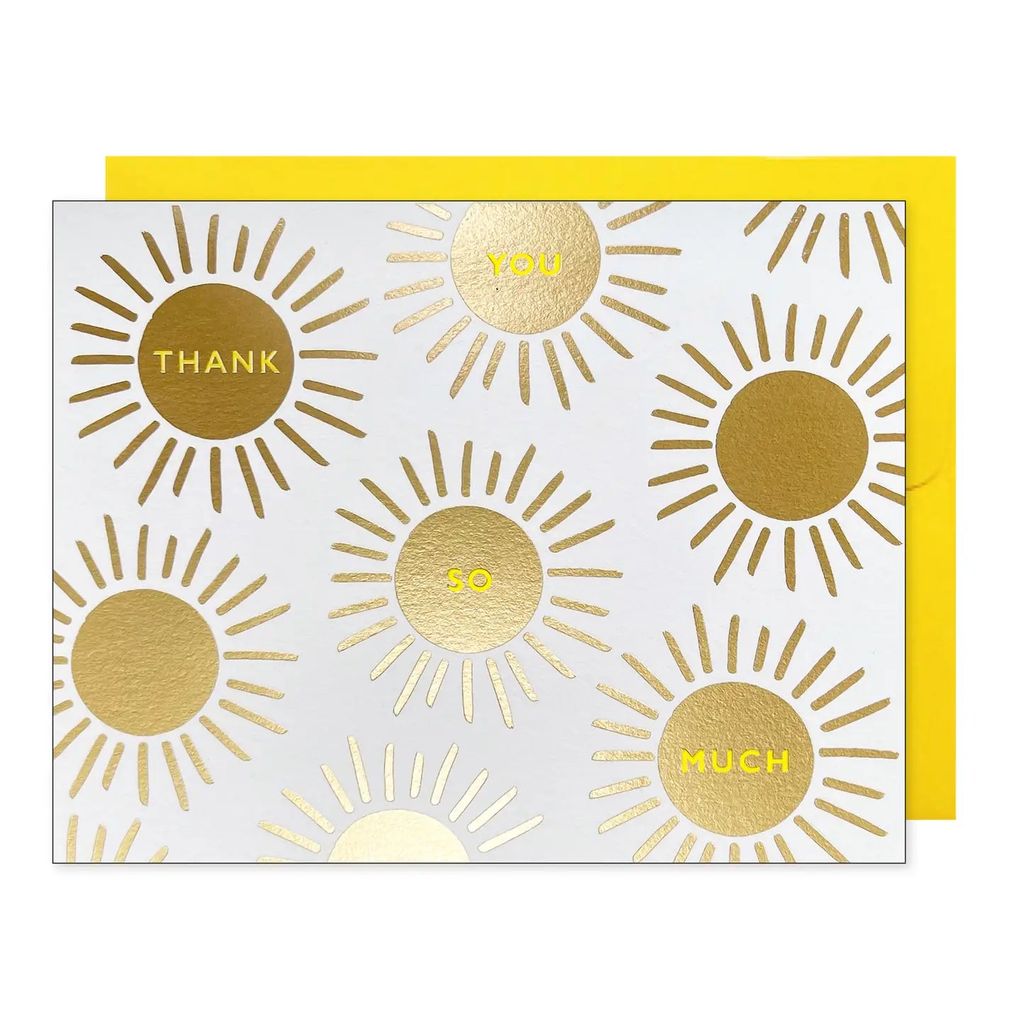 Gold Sunburst Thank You Card