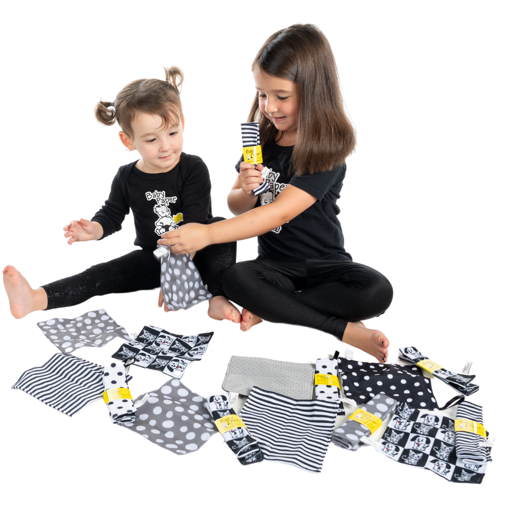 White & Black Dots Baby Paper with loop