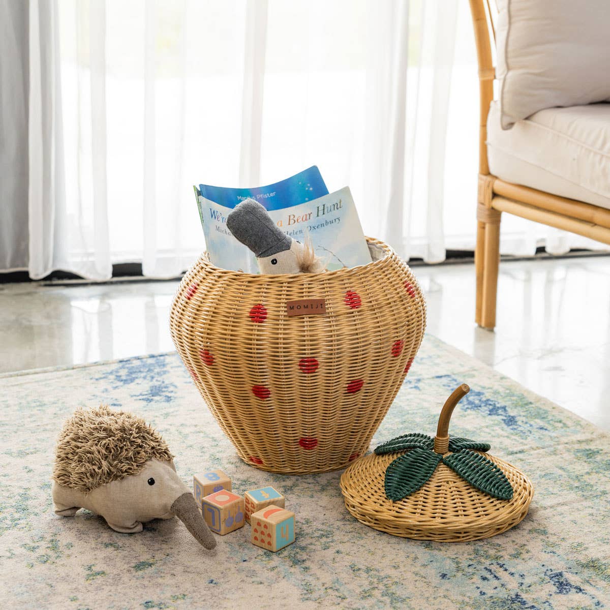 Handcrafted - Strawberry Storage Basket - Rattan Wicker