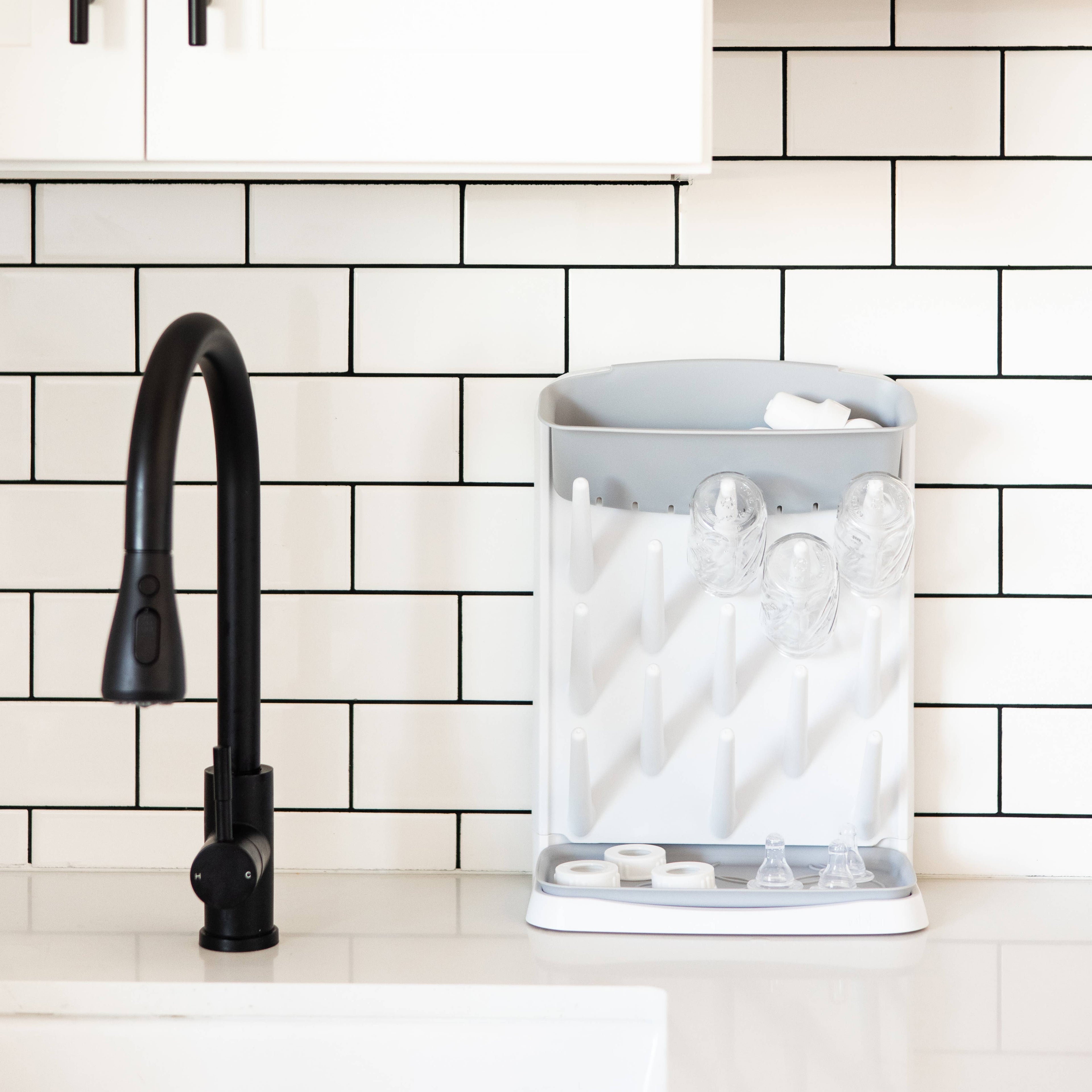 Gray Vertical Bottle Drying Rack