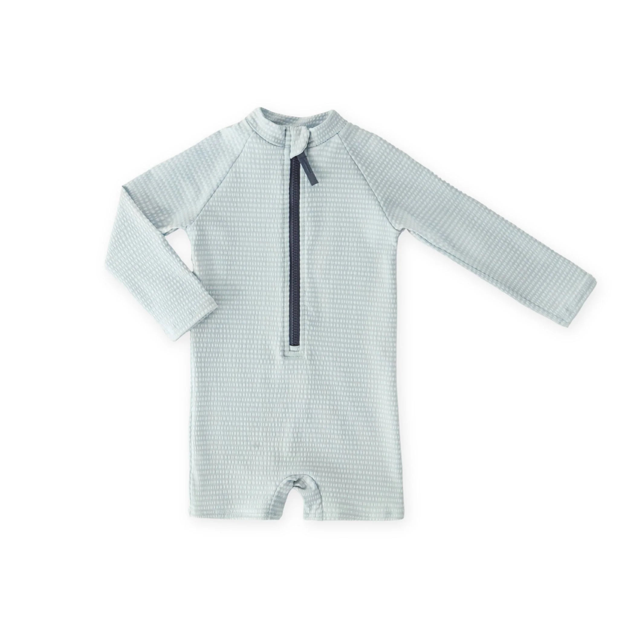 Swim Long Sleeve One Piece- Seersucker Lake