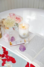 Sleep Rose Quartz Crystal Essential Oil Scented Candle