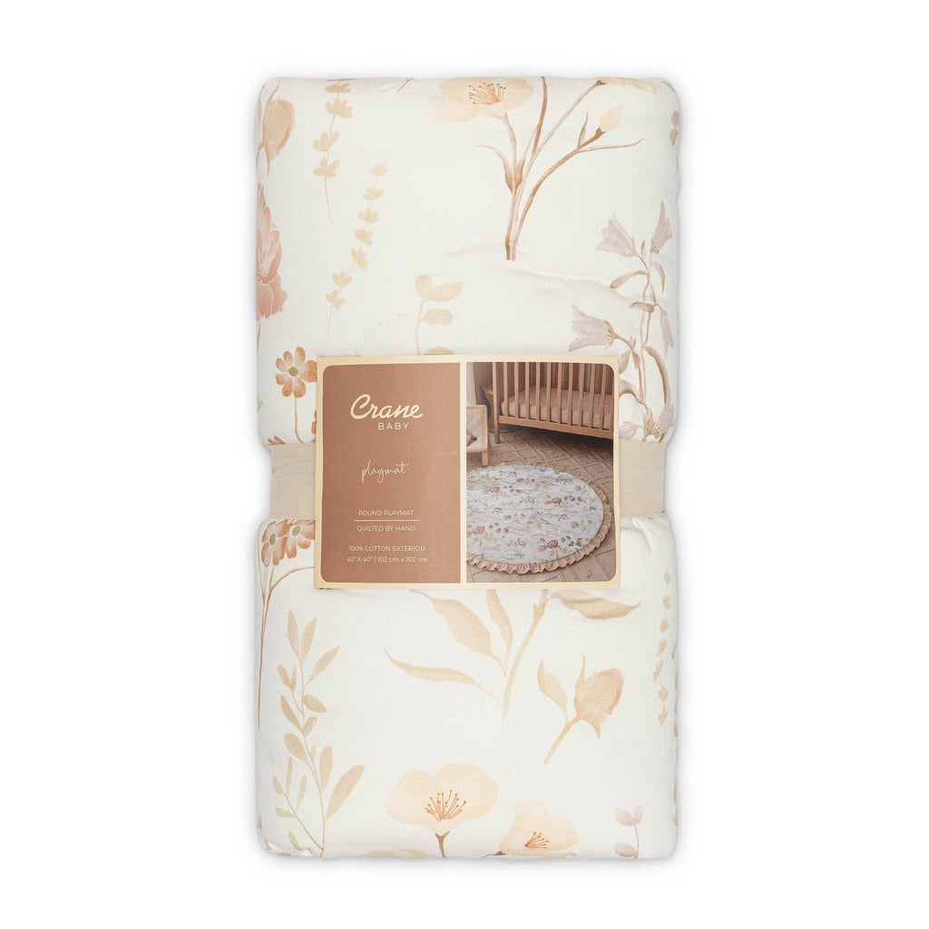 Violet Floral Ruffle Quilted Baby Play Mat