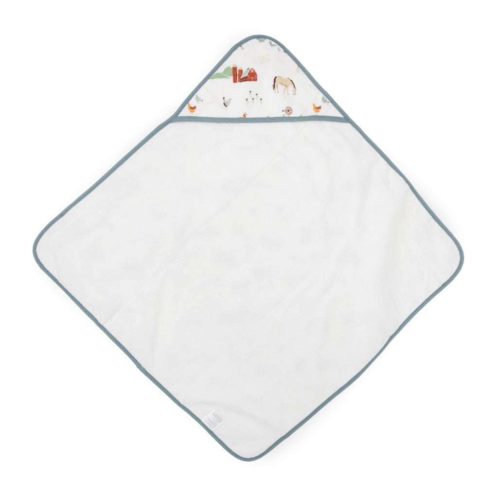 Cotton Hooded Infant Towel- Farmyard