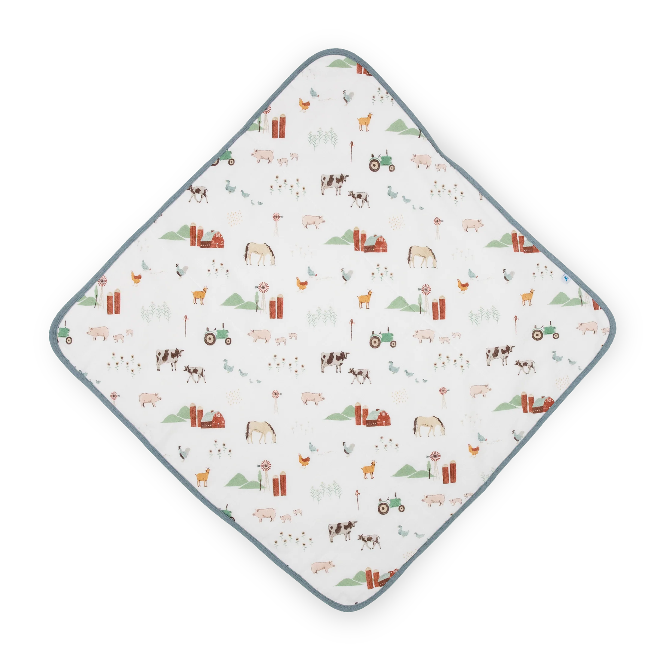 Cotton Hooded Infant Towel- Farmyard