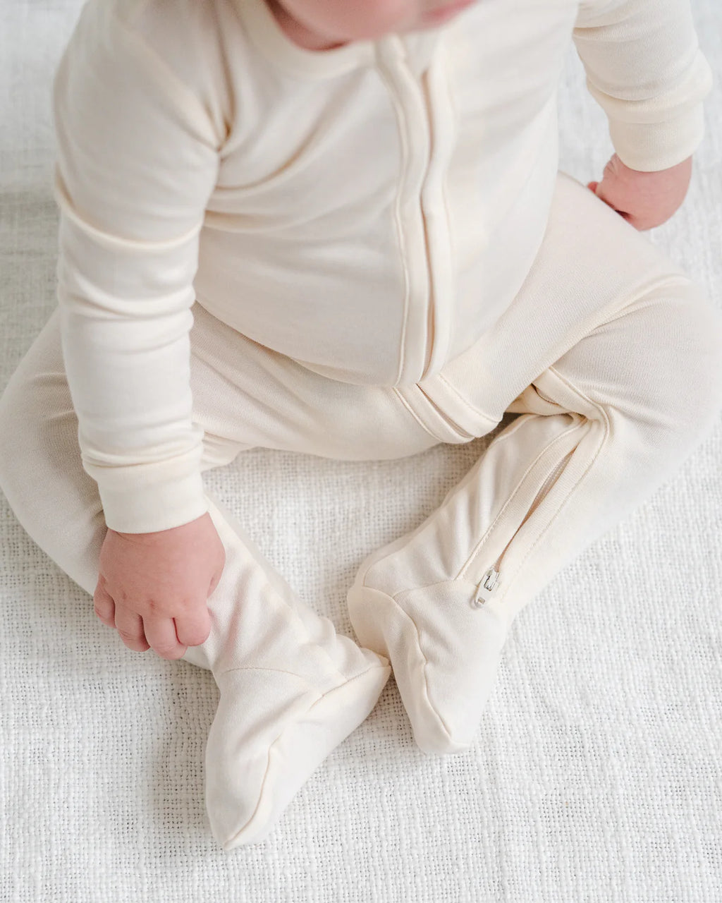 Peyton Zipper Sleeper- Ivory