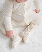 Peyton Zipper Sleeper- Ivory