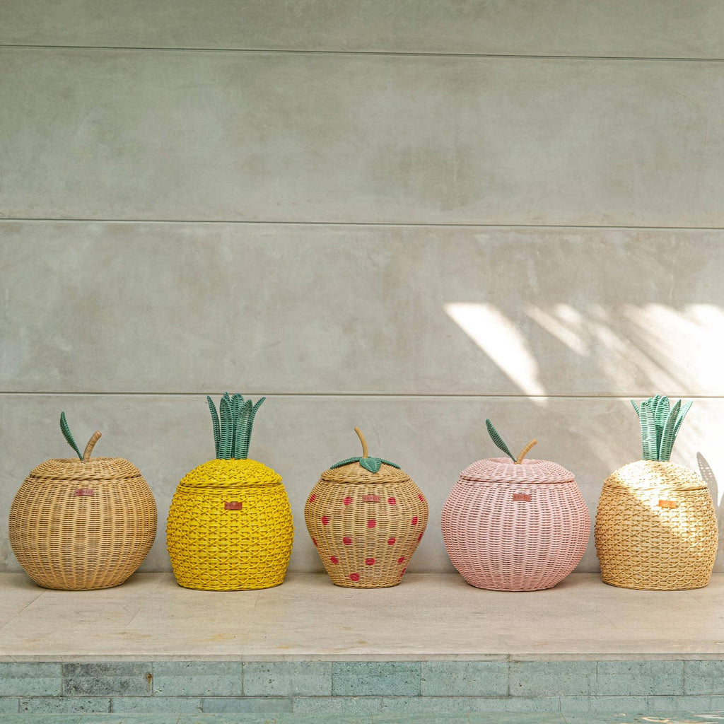 Handcrafted - Strawberry Storage Basket - Rattan Wicker