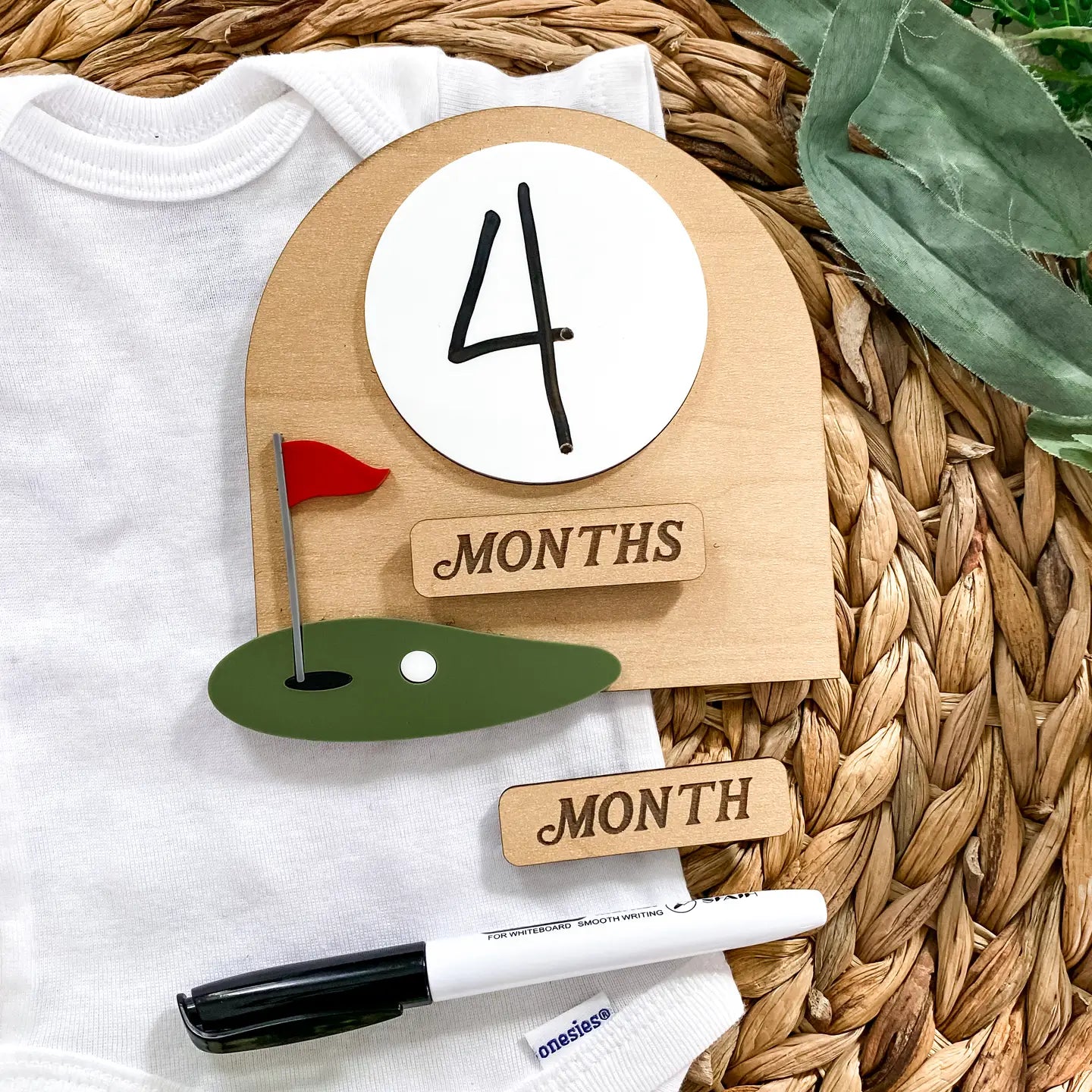 Dry Erase Monthly Milestone Sign- Golf