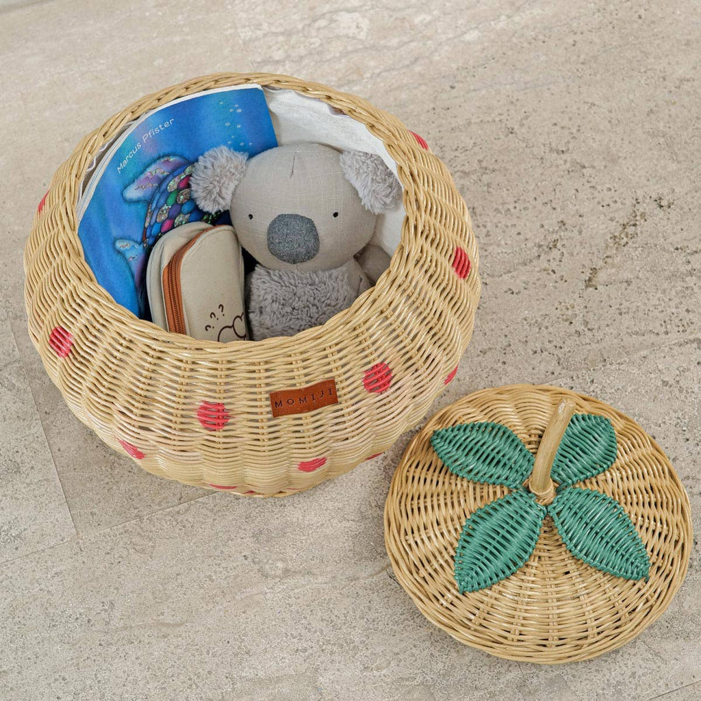 Handcrafted - Strawberry Storage Basket - Rattan Wicker