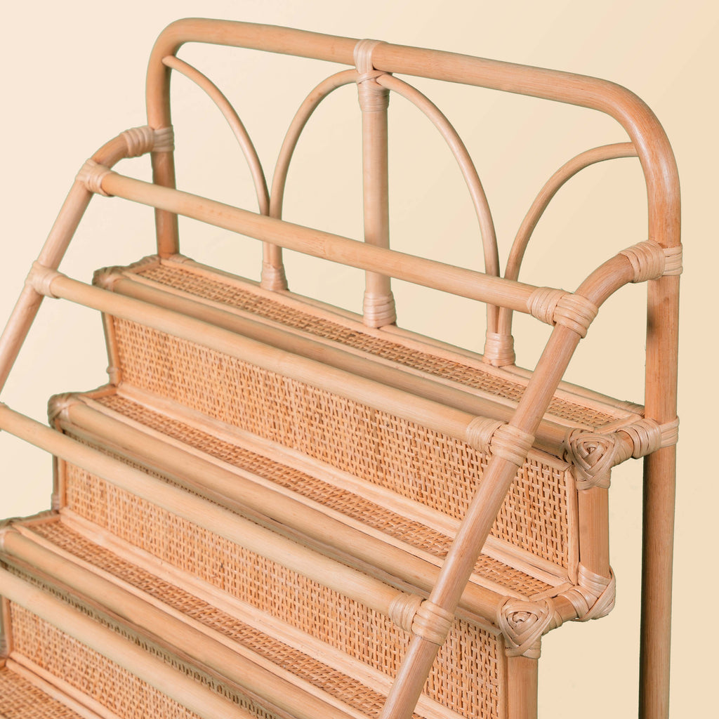 Handcrafted - Elena Kids Montessori Bookshelf -Rattan Wicker