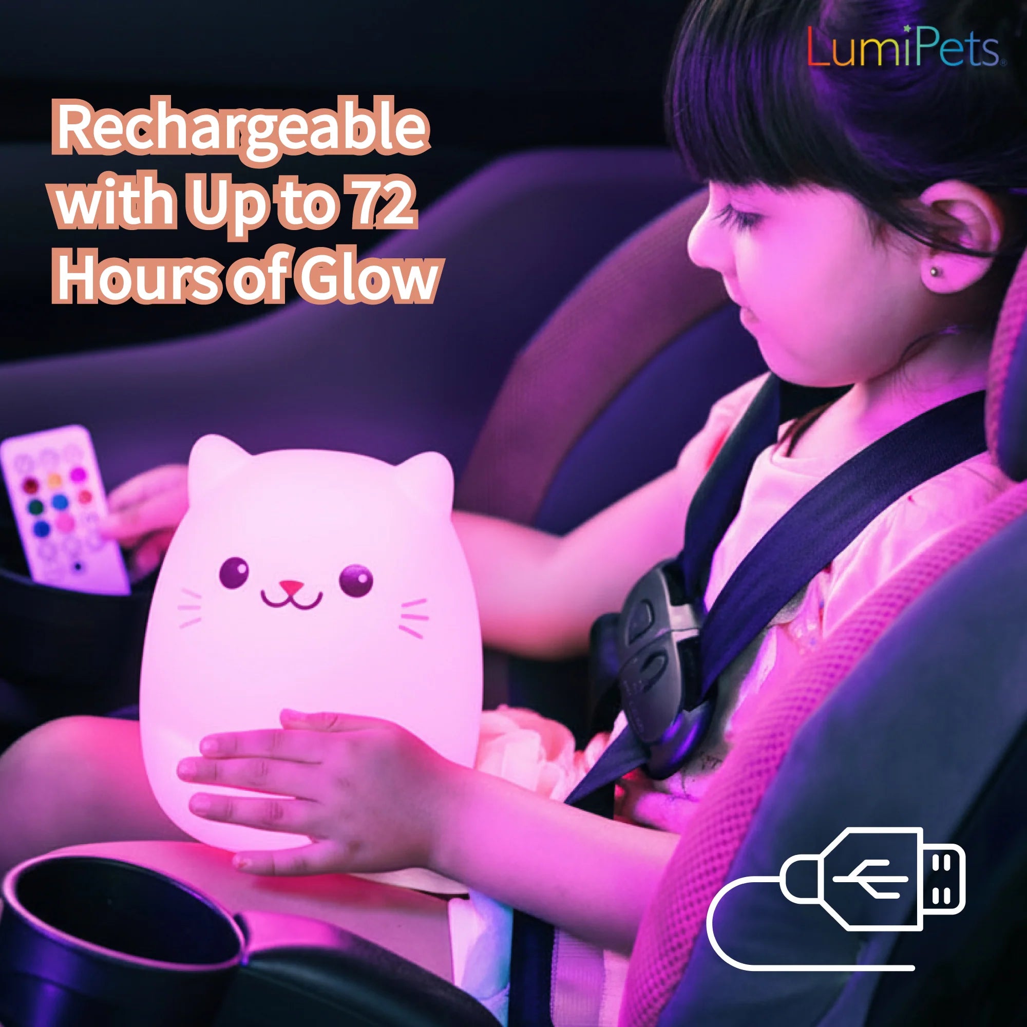 LumiPets® Clive the Cat- Children's Touch Night Light