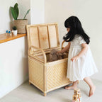 Handcrafted - Mia Storage Bench Trunk - Rattan Wicker